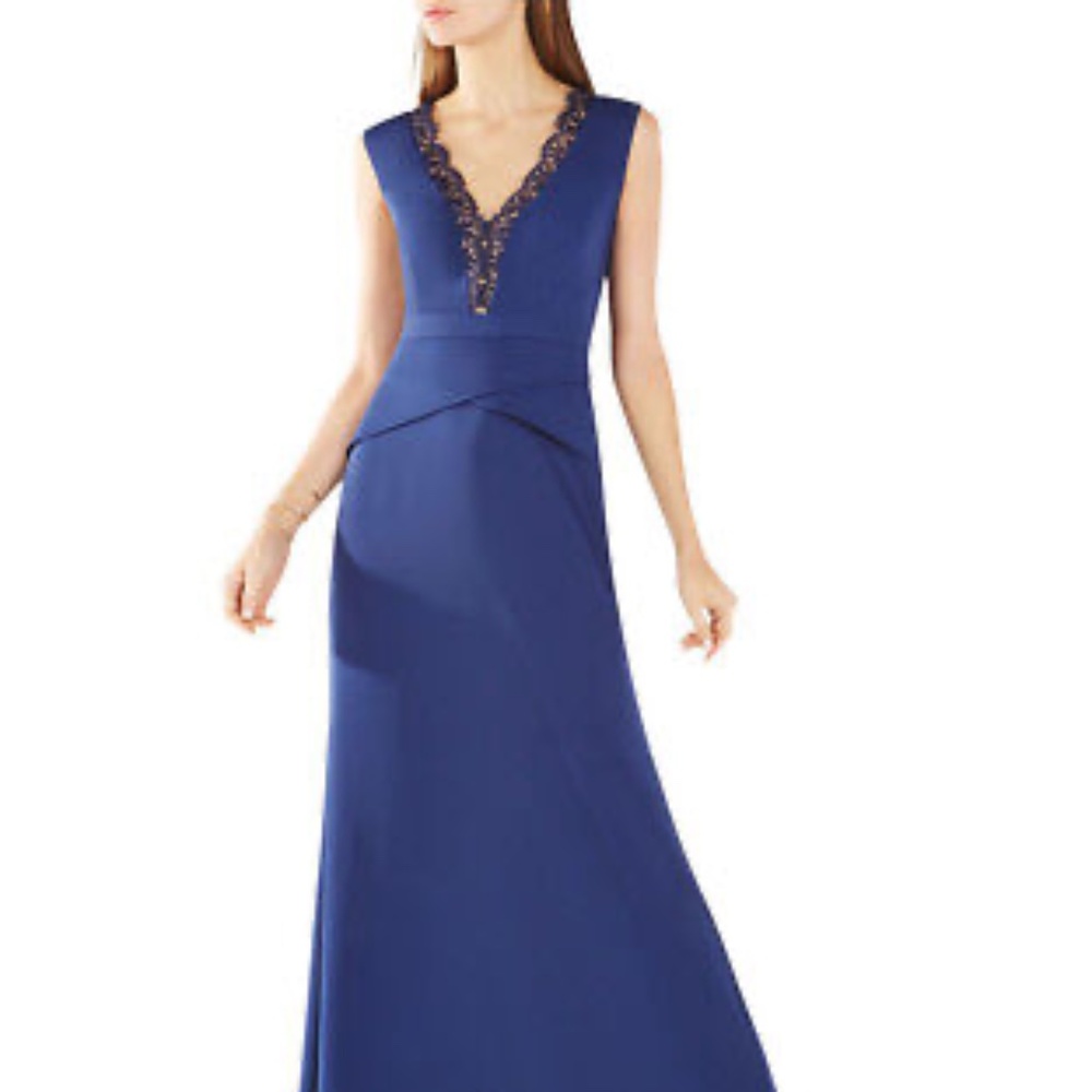 BCBG Blue Alyza evening gown